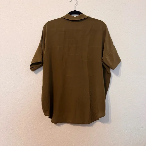 Madewell Olive Green Shirt Blouse - Picture 2 of 4